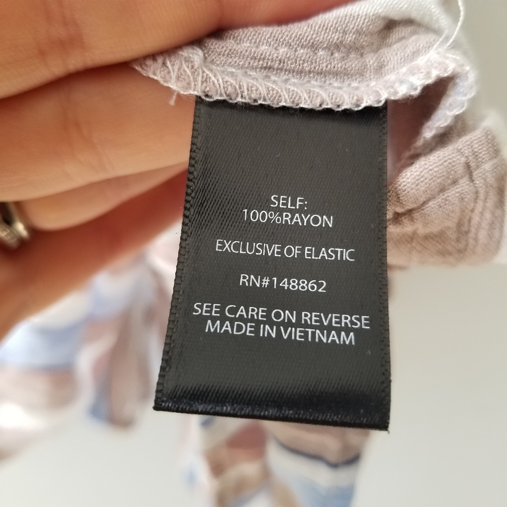 Torrid Blue Taupe Stripe Crinkled Gauze Smocked Tank Top - Picture 7 of 9